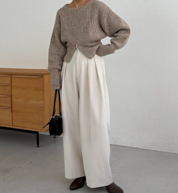  「裾ジップラメプルオーバー」|ニット・セーター|