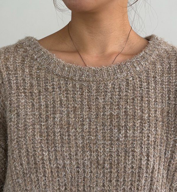  「裾ジップラメプルオーバー」|ニット・セーター|