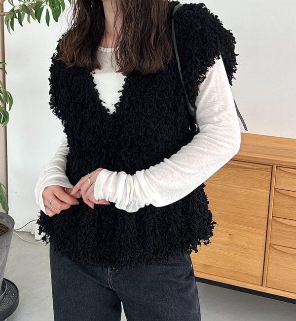  「【前後2WAY】テンセルウール袖ギャザーロンT」|Tシャツ・カットソー|