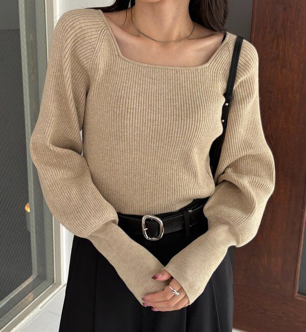  「スクエアパフニット」|ニット・セーター|