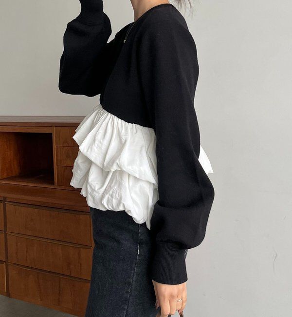  「バルーンティアードプルオーバー」|ニット・セーター|