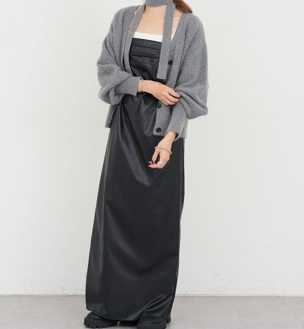  「ファーウールタイ付きカーディガン」|カーディガン|