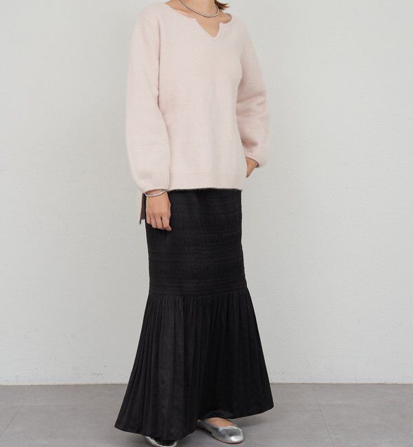  「ファーウールキーネックニット」|ニット・セーター|