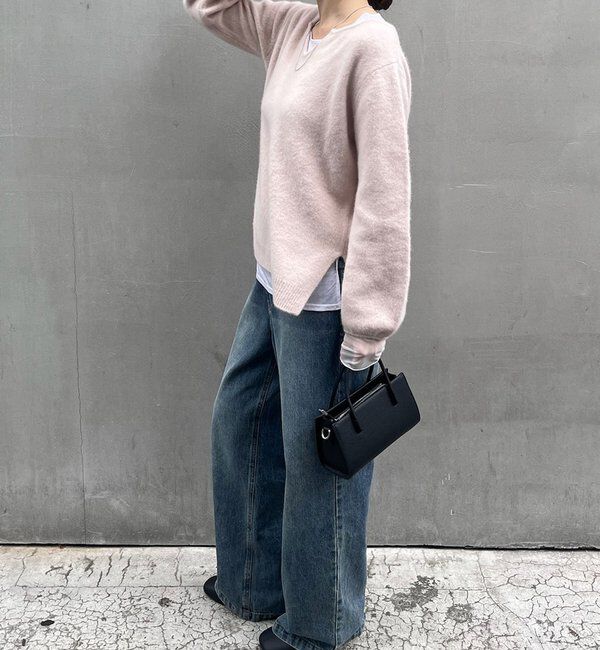  「ファーウールキーネックニット」|ニット・セーター|