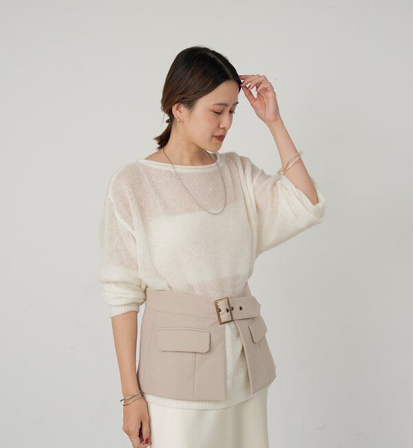  「《インフルエンサー@kanako_ikiコラボ》シアーウールプルオーバー」|ニット・セーター|