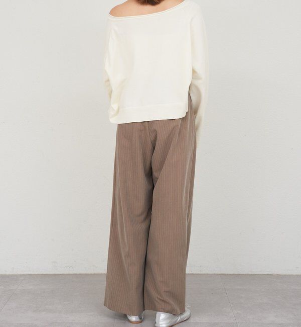  「ダブルタックストライプワイドパンツ」|チノ|