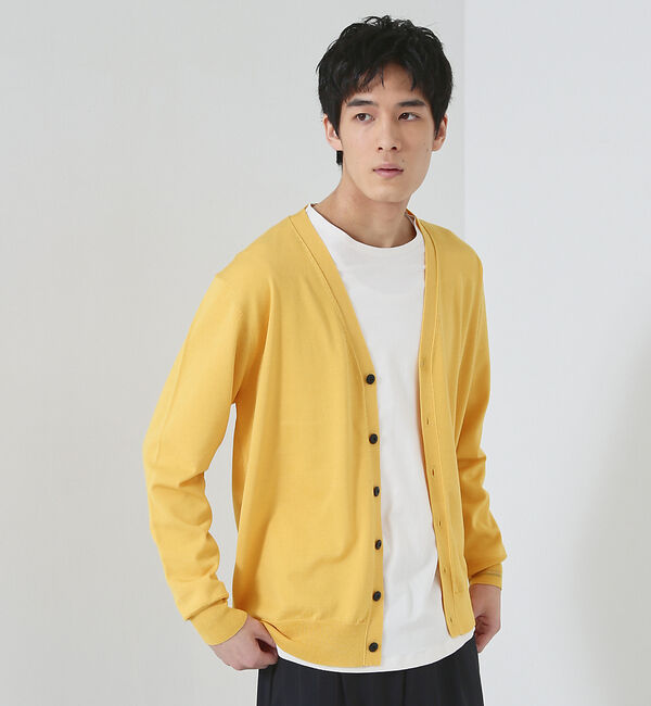 ABAHOUSE「【シルクブレンド】ベーシック Vネック カーディガン」|カーディガン|