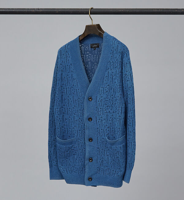ABAHOUSE「【スカシ柄】インディゴヤーン接結カーディガン」|カーディガン|インディゴ