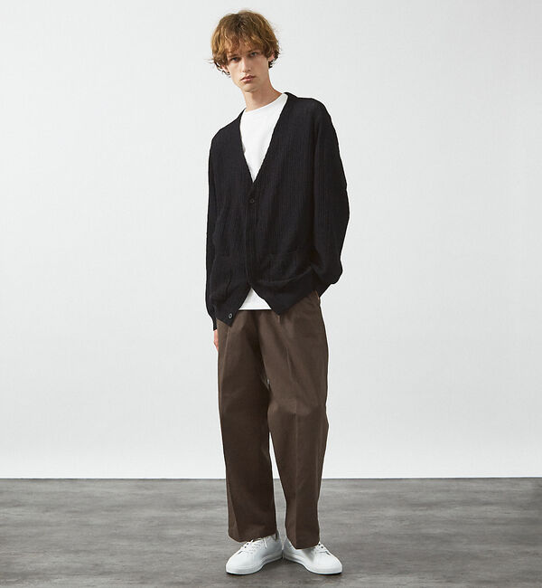 ABAHOUSE「【メッシュニット】ドライタッチ 比翼 カーディガン / シアーカーディガン」|カーディガン|