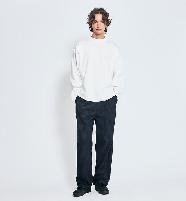 ABAHOUSE「シルケットポンチ モックネック ロンT / オーバーサイズ」|Tシャツ・カットソー|