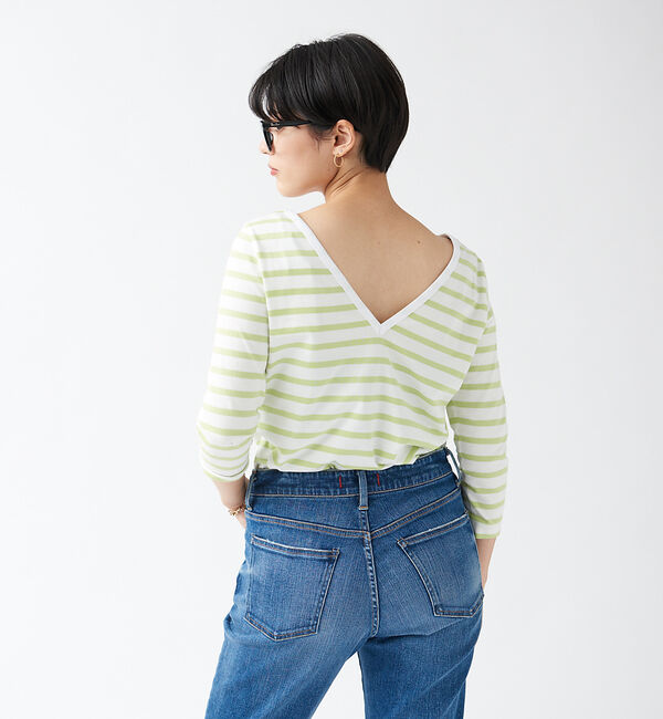 Rouge vif「バックVネック天竺ボーダープルオーバー」|Tシャツ・カットソー|