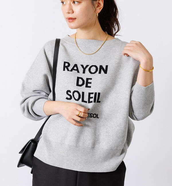 Rouge vif「【一部店舗限定】 ジャガードロゴニット」|ニット・セーター|ライトグレー