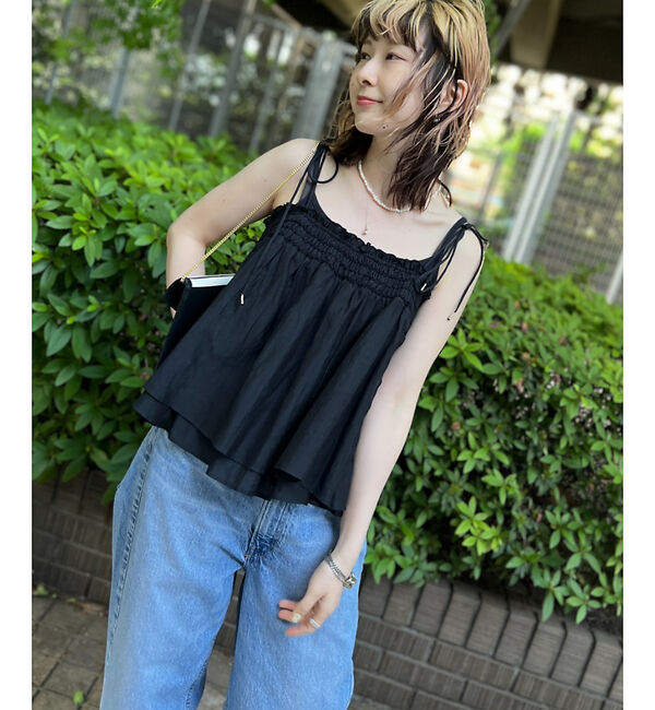 Rouge vif「ボイルスモッキングキャミソール」|キャミソール|