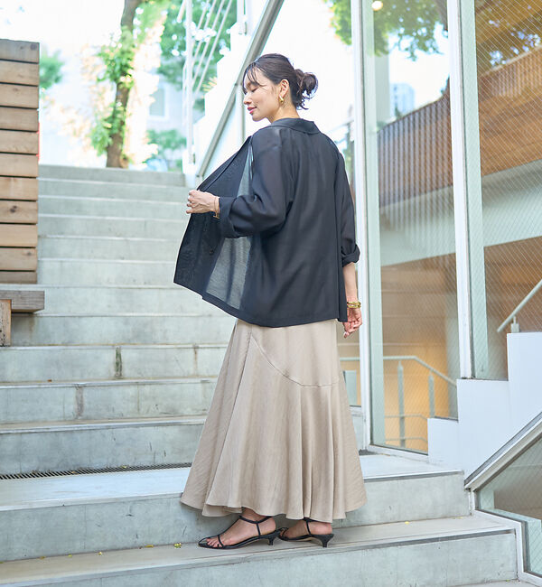 Rouge vif「ボイルエアリーシアーシャツジャケット」|テーラードジャケット|