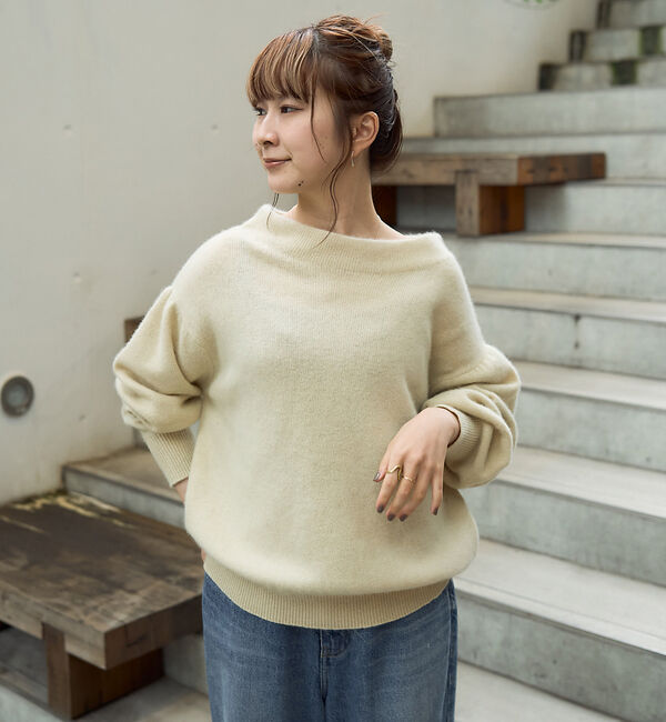 Rouge vif「ラクーン混パフスリーブニットプルオーバー」|ニット・セーター|