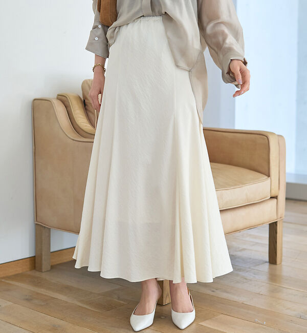 Rouge vif「【新色登場】切替マキシスカート」|スカート|ベージュ