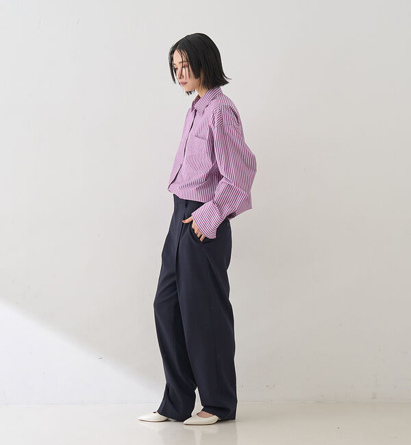 Rouge vif「ストライプメンズライクシャツ」|シャツ・ブラウス|