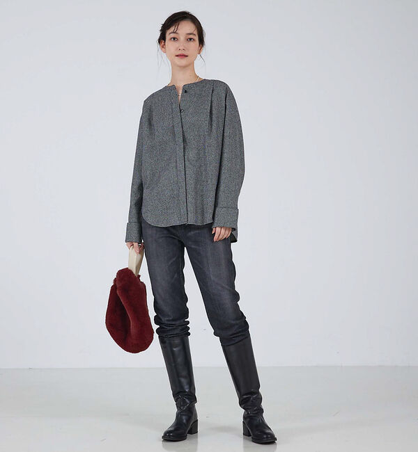 qualite「【セットアップ対応】ウールサキソニーWカフスシャツ」|シャツ・ブラウス|