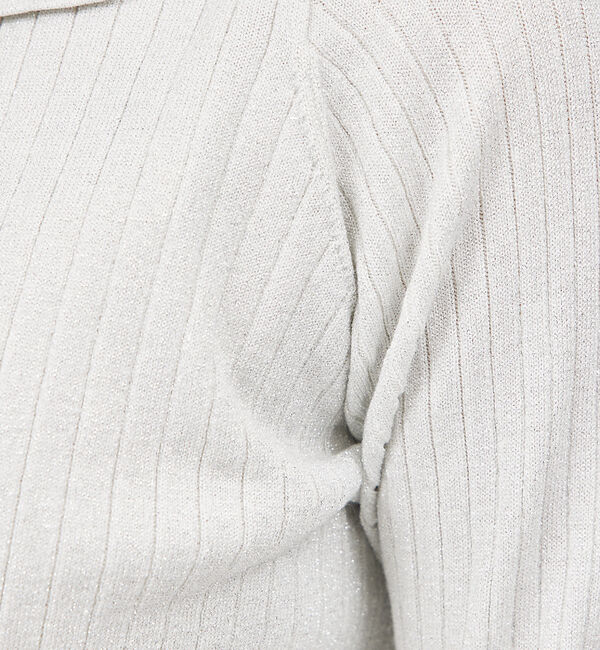 qualite「サイドスリットカラーリブニット」|ニット・セーター|