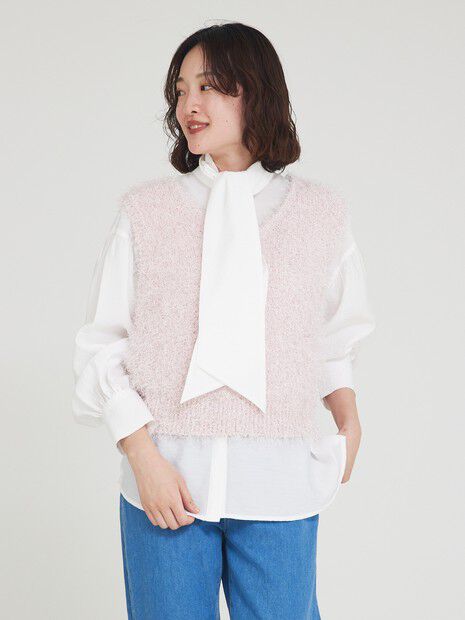 qualite「シアーボウタイブラウス」|シャツ・ブラウス|