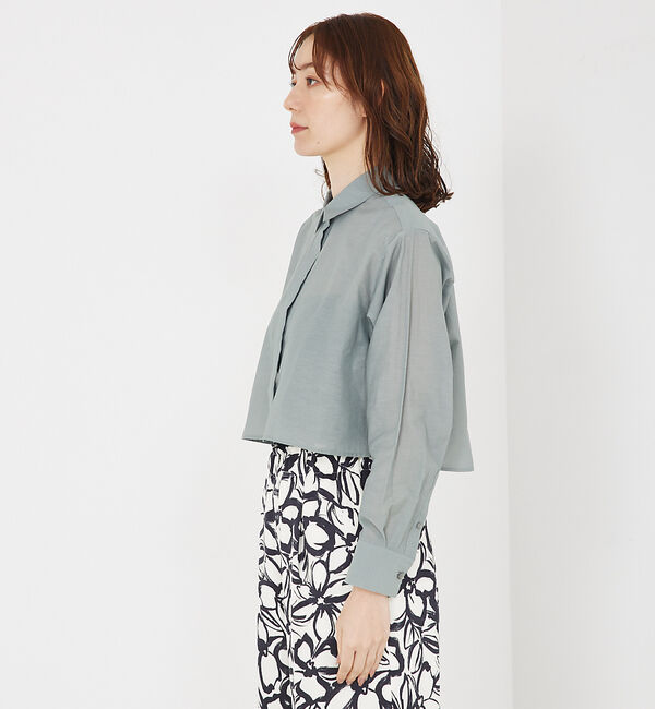 qualite「コットンシアークロップドシャツ」|シャツ・ブラウス|