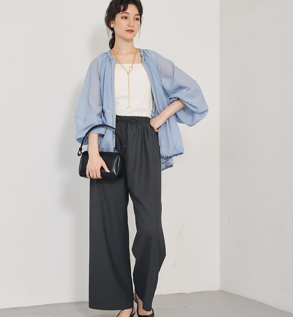 qualite「ラウンドスリーブギャザーブルゾン」|ブルゾン・スタジャン|