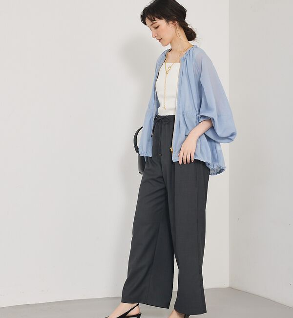 qualite「ラウンドスリーブギャザーブルゾン」|ブルゾン・スタジャン|