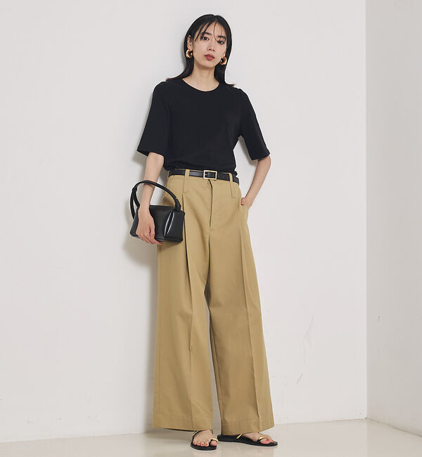 qualite「TCツイルWループタックワイドパンツ」|その他|