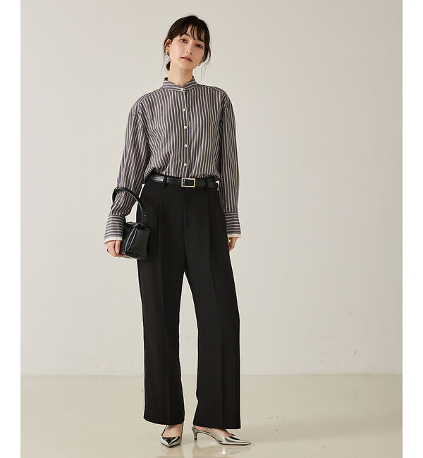 qualite「【ボウタイ取り外し可能】クレリックボウタイブラウス」|シャツ・ブラウス|