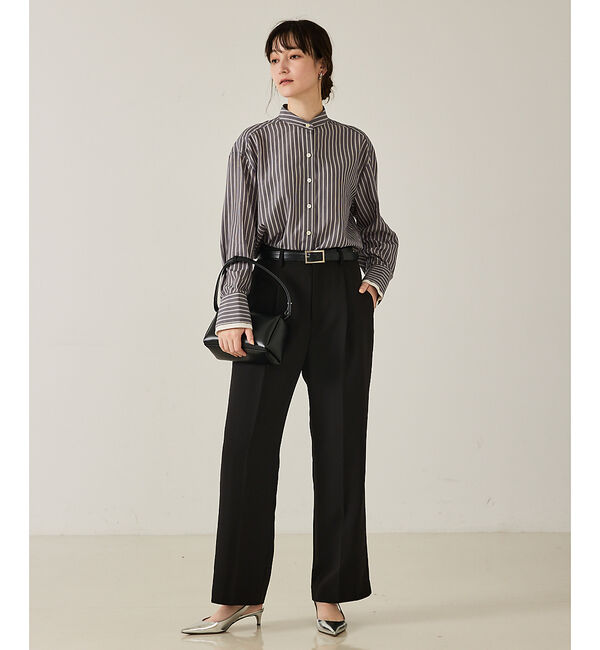 qualite「【ボウタイ取り外し可能】クレリックボウタイブラウス」|シャツ・ブラウス|