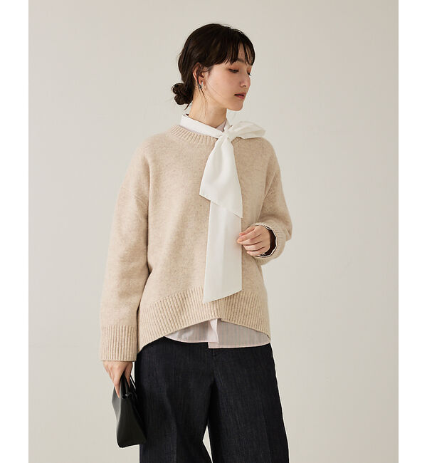 qualite「【ボウタイ取り外し可能】クレリックボウタイブラウス」|シャツ・ブラウス|