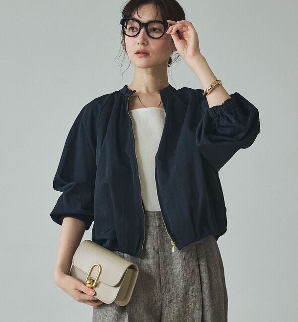 qualite「【撥水ナイロン使用】ナイロンドレープブルゾン【予約】」|ブルゾン・スタジャン|