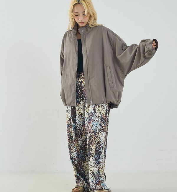 NOMINE「水彩アート ニュアンス柄 タックパンツ」|その他|