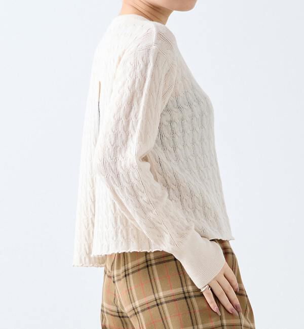 A_「【A_/エース】ケーブルバックスリット」|ニット・セーター|