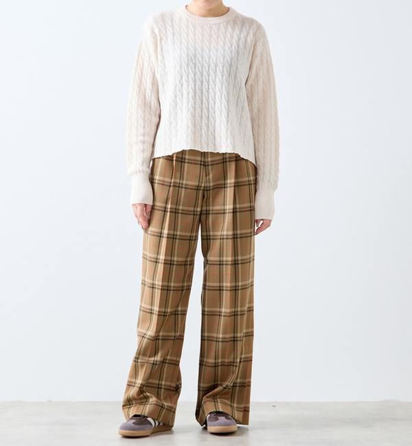 A_「【A_/エース】ケーブルバックスリット」|ニット・セーター|