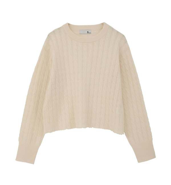 A_「【A_/エース】ケーブルバックスリット」|ニット・セーター|