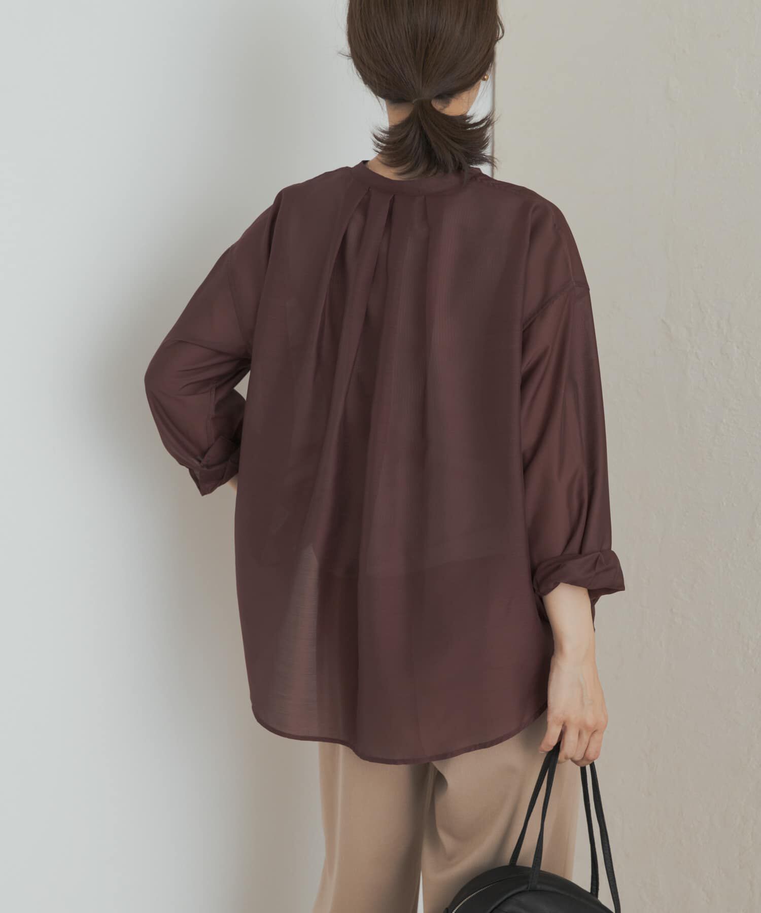 URBAN RESEARCH DOORS「シアーバンドカラーシャツ」|シャツ・ブラウス|