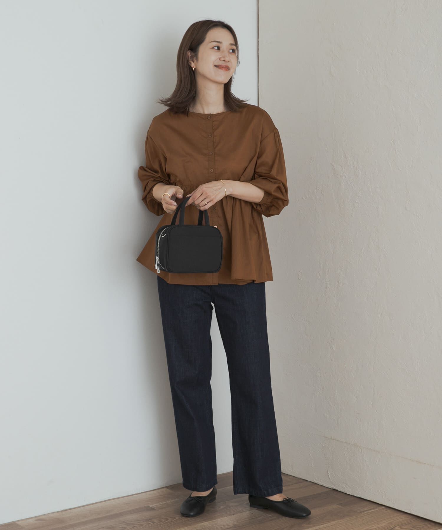 URBAN RESEARCH DOORS「コットンツイル2WAYギャザーブラウス」|シャツ・ブラウス|