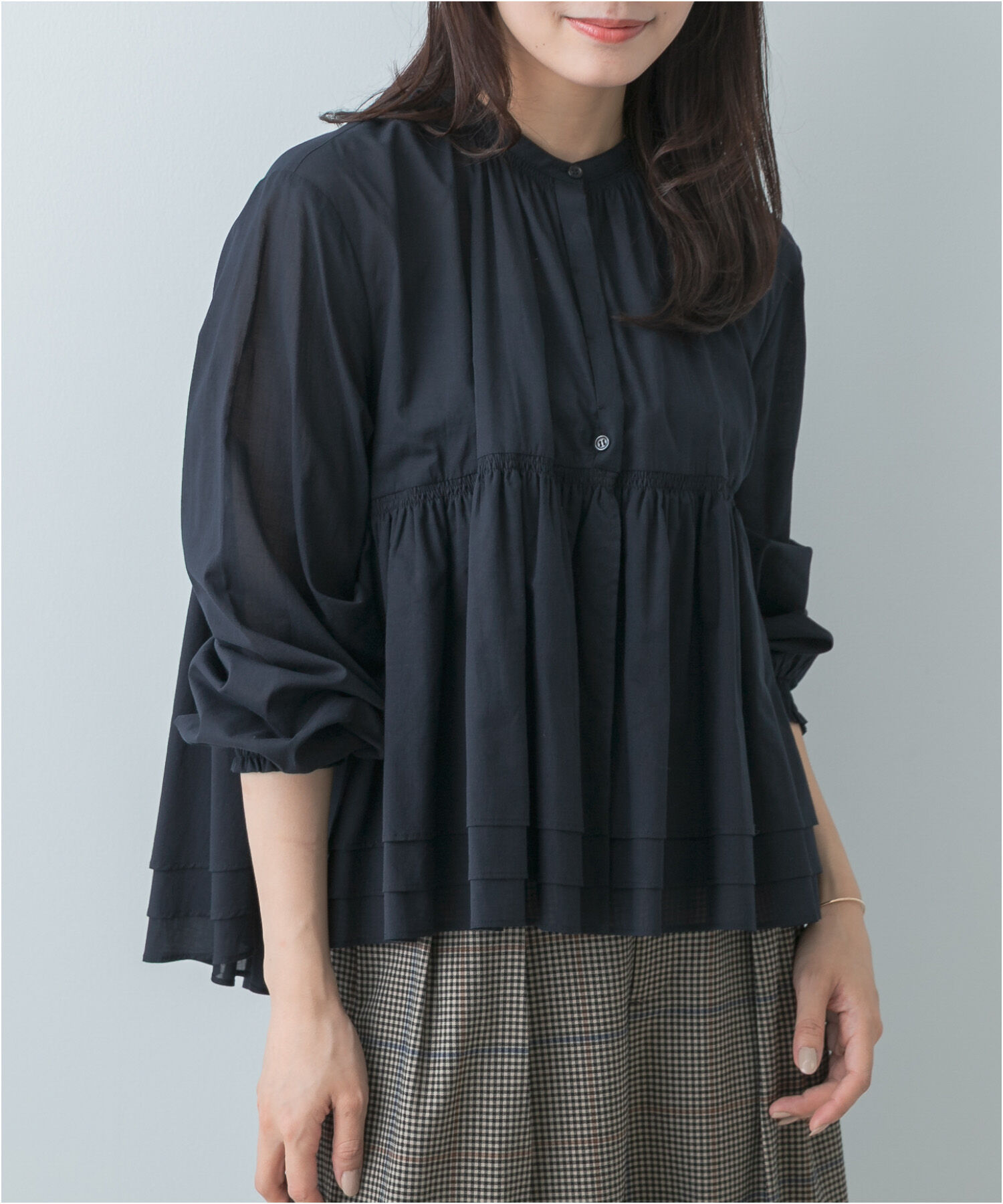 URBAN RESEARCH ROSSO「F by ROSSO　コットンボイルティアードブラウス」|Tシャツ・カットソー|