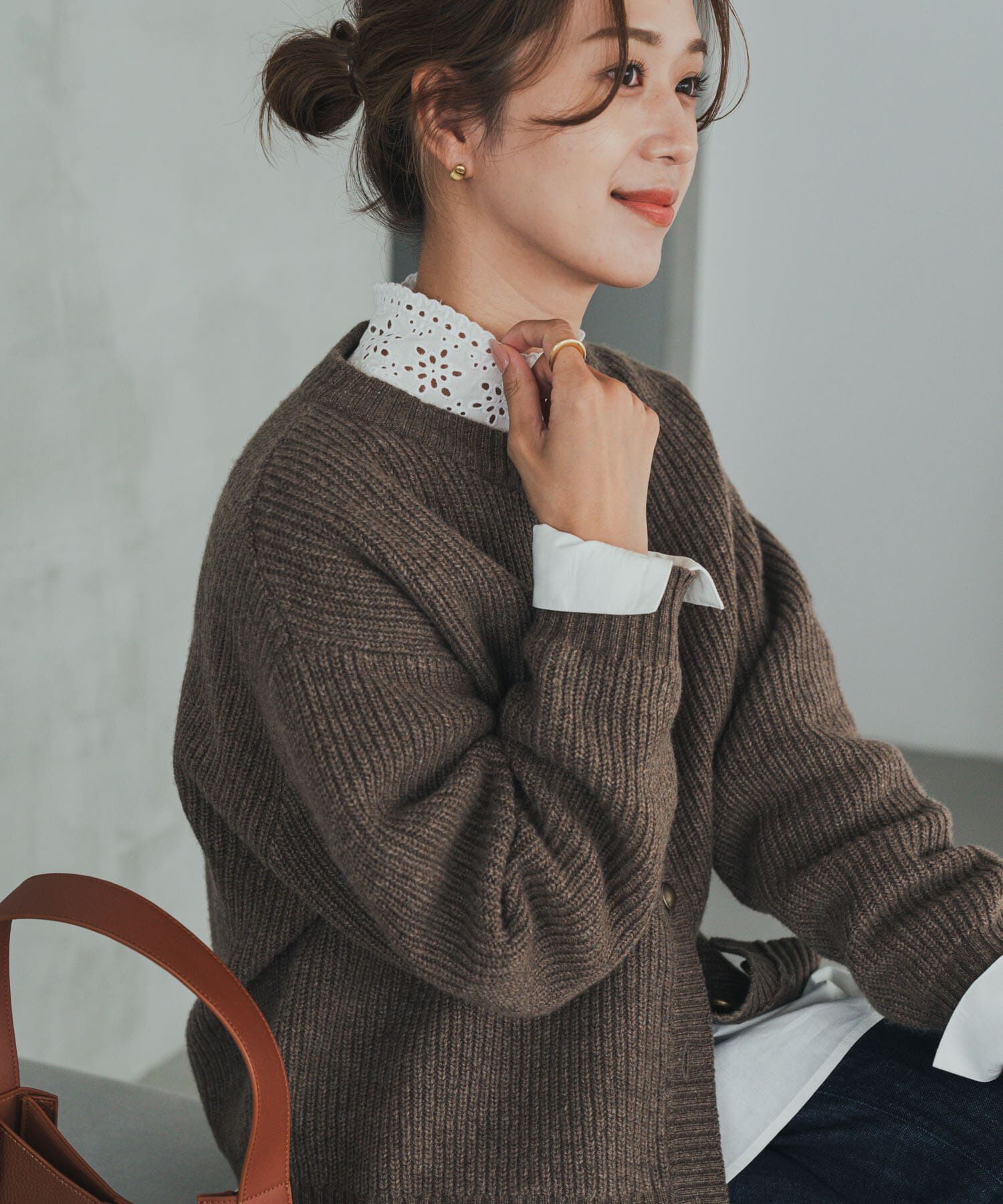 URBAN RESEARCH DOORS「アイレットレース衿ブラウス」|シャツ・ブラウス|