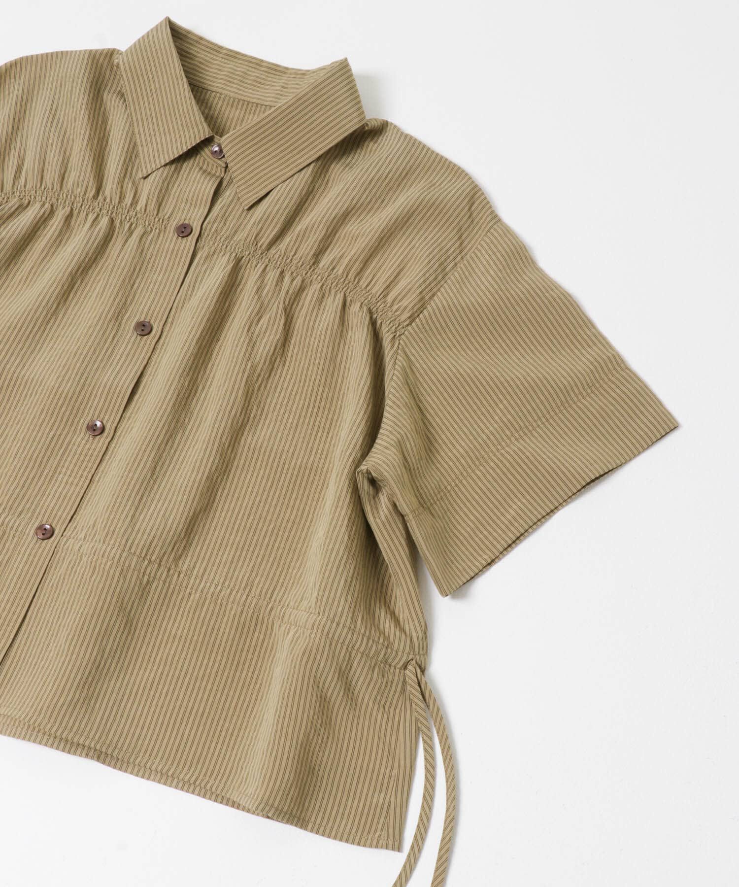 SENSE OF PLACE by URBAN RESEARCH「クロップドペプラムシャーリングシャツ」|シャツ・ブラウス|