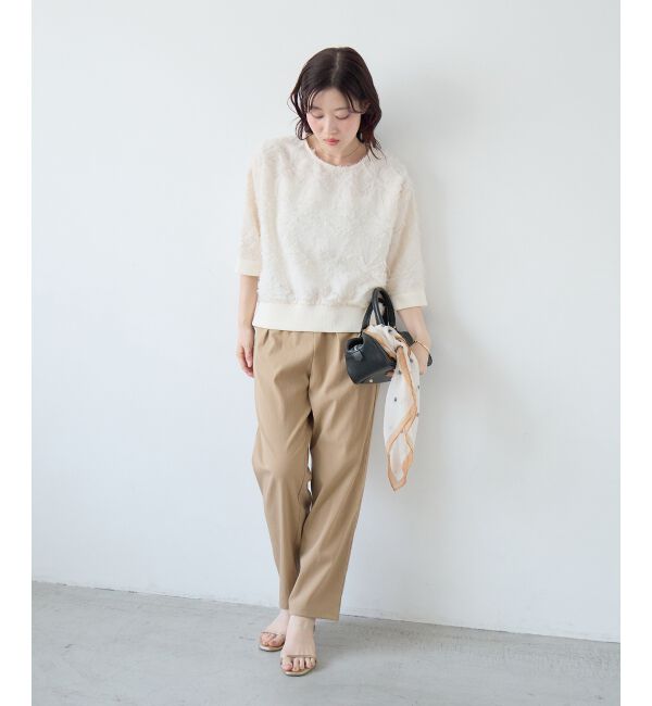  「《WEB限定アイテム》ジャガードクルーネックブラウス」|シャツ・ブラウス|