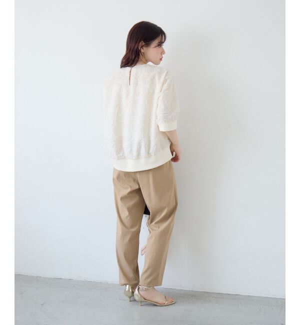  「《WEB限定アイテム》ジャガードクルーネックブラウス」|シャツ・ブラウス|