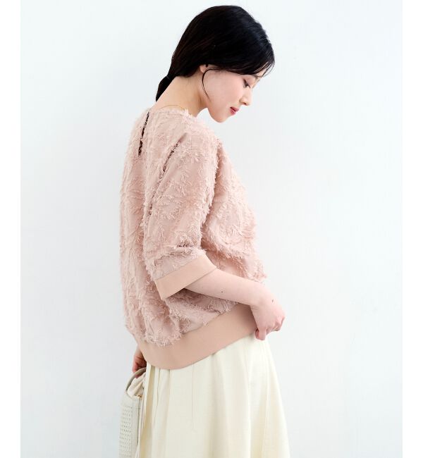  「《WEB限定アイテム》ジャガードクルーネックブラウス」|シャツ・ブラウス|