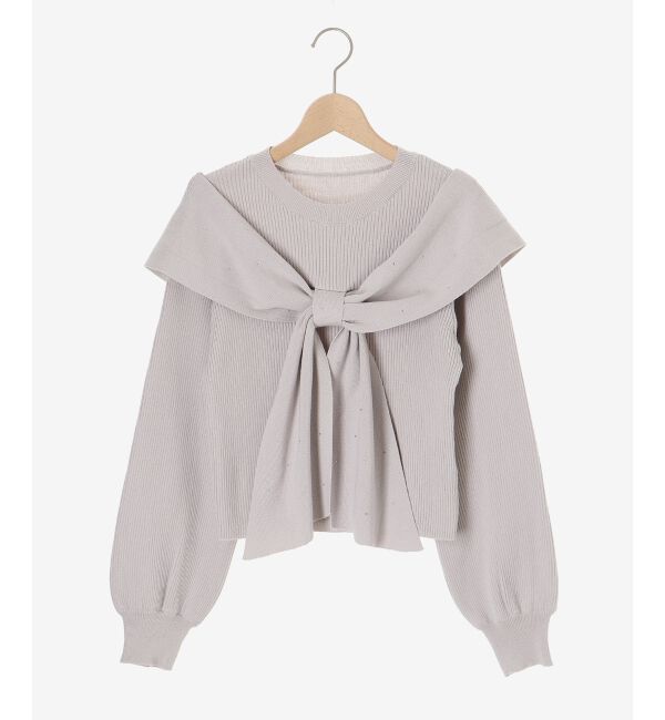 MAJESTICLEGON「リボンビジューニット」|ニット・セーター|