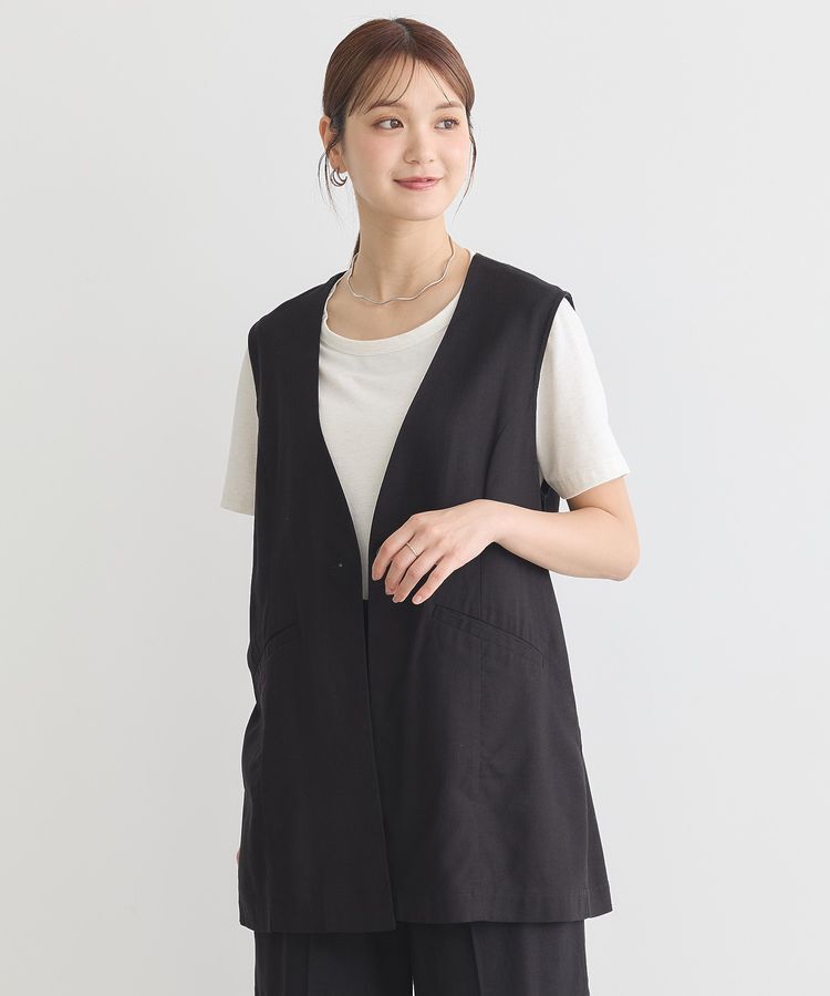 earth music&ecology「リラックスジレ / リネン混」|ベスト・ジレ|