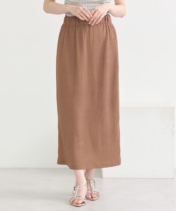 earth music&ecology「選べる丈カットナロースカート」|タイト|Brown