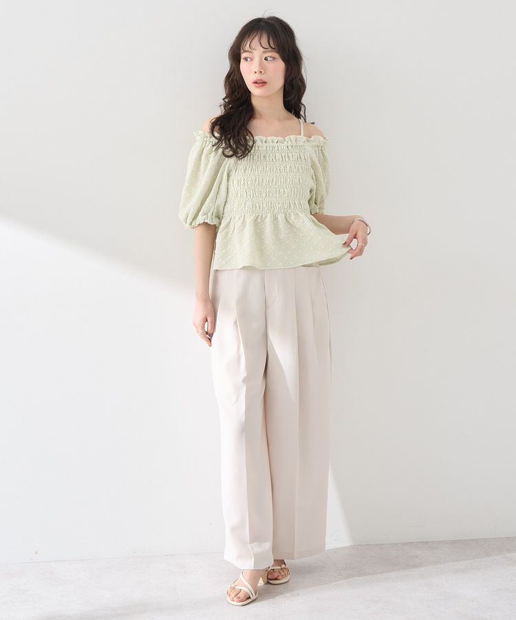 earth music&ecology「2wayオフショルジャガードブラウス」|シャツ・ブラウス|