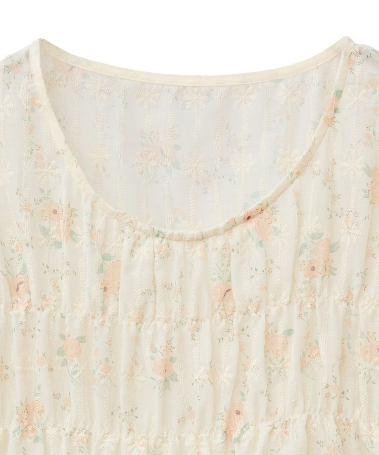 earth music&ecology「フラワープリント刺繍ブラウス」|シャツ・ブラウス|