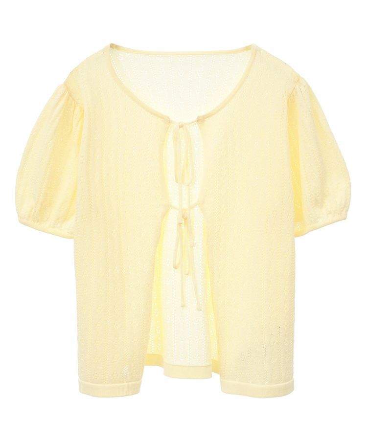 earth music&ecology「透かし編みフロントリボンカーディガン」|カーディガン|